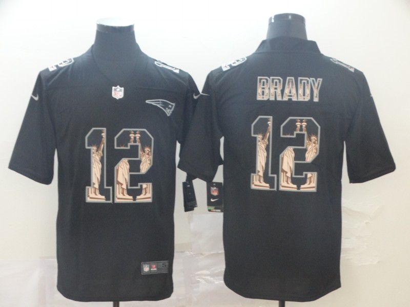 Men New England Patriots #12 Brady Black Goddess fashion Edition Nike NFL Jerseys->chicago bears->NFL Jersey